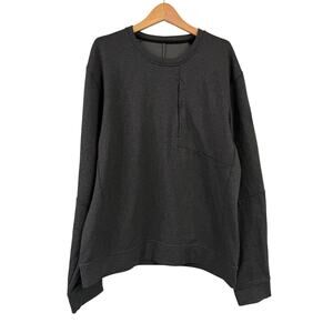 Lululemon City Sweat Crew Neck Pullover Thermo Grey Large Long Sleeve Pocket